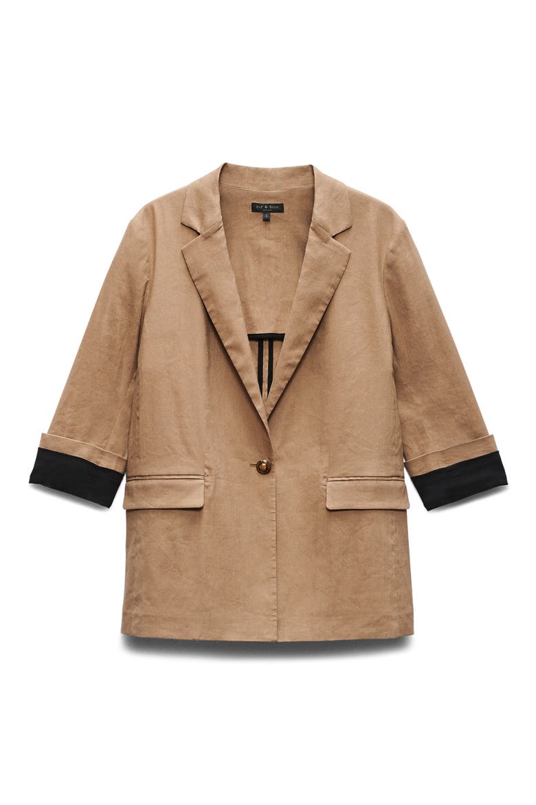 Jennie Linen Blend Blazer, Alternate, color, MUTEDBROWN