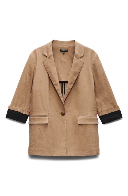 Rag & Bone Jennie Contrast Cuff Blazer In Mutedbrown