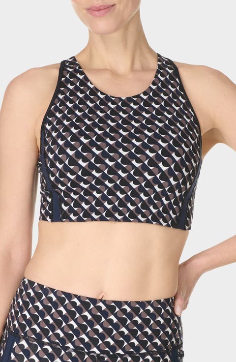 Power Geo Print Side Stripe Sports Bra