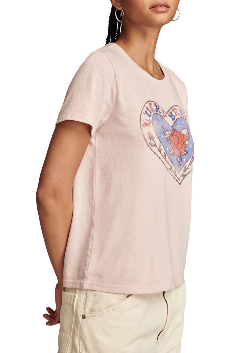 Rose Heart Logo Graphic T-Shirt, Alternate, color, PALE MAUVE