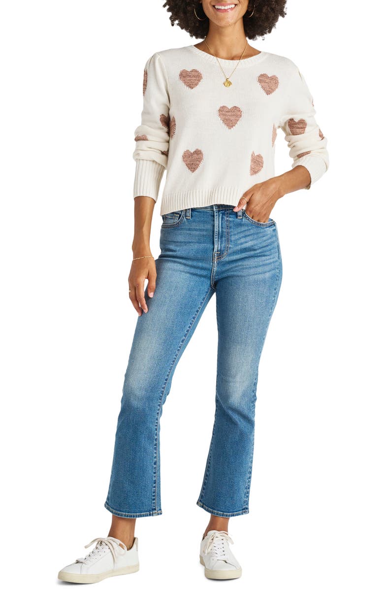 Splendid Annabelle Metallic Heart Sweater, Alternate, color,