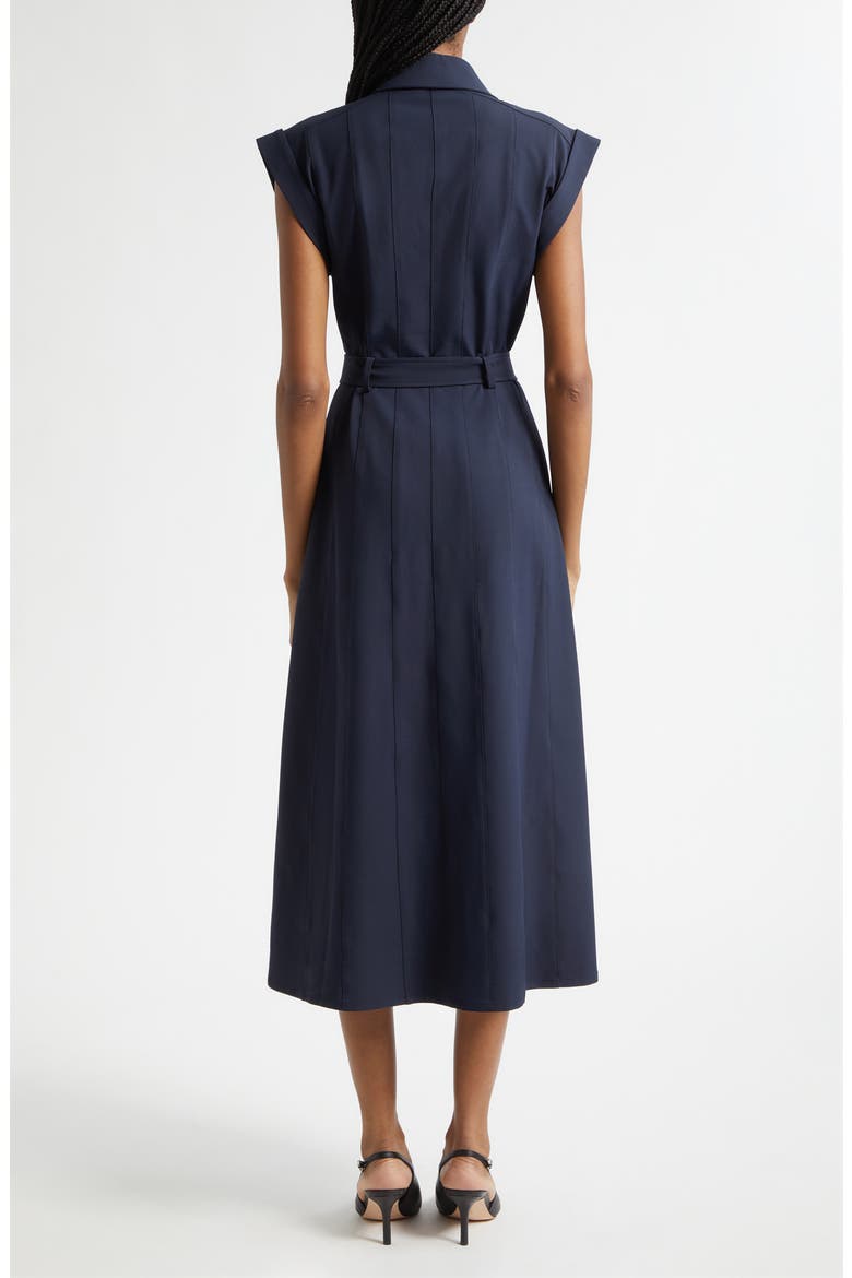 Milo Stretch Midi Shirtdress, Alternate, color, NAVY