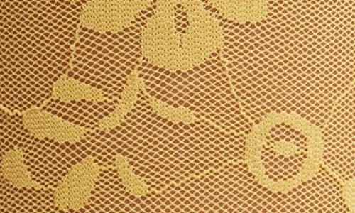 High Heel Jungle Ava Sheer Lace Crew Socks In Yellow