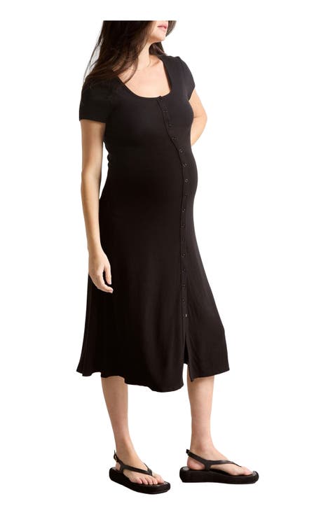 The Softest Rib Nursing Midi Dress