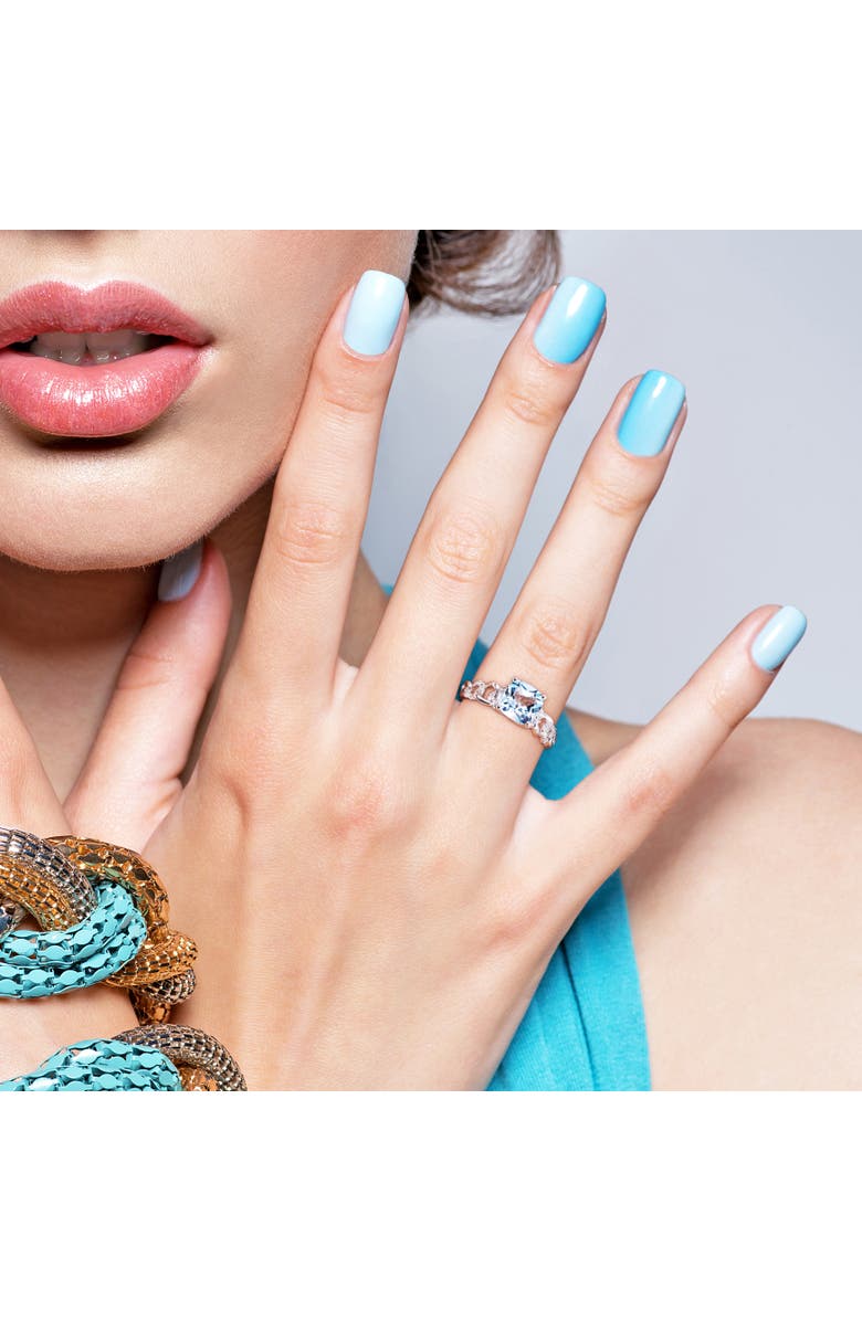 Julianna B. Blue Topaz & Diamond Link Ring 10k, Alternate, color, Topaz