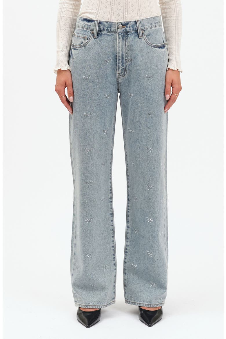 1999 Crystal Bow High Waist Straight Leg Jeans, Main, color, LOVERS KNOT