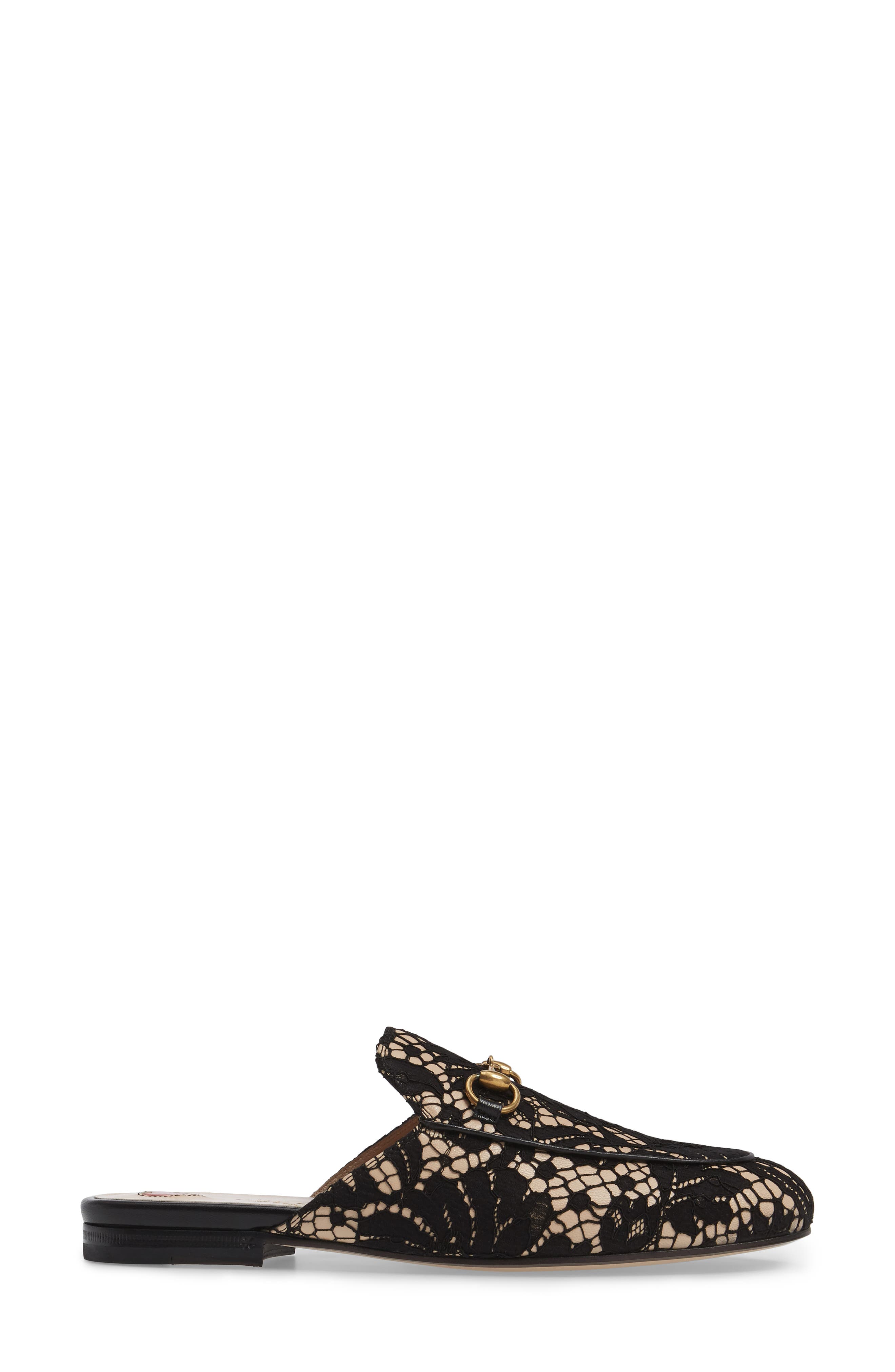 Gucci Lace Princetown Loafer Mule, Alternate, color, 