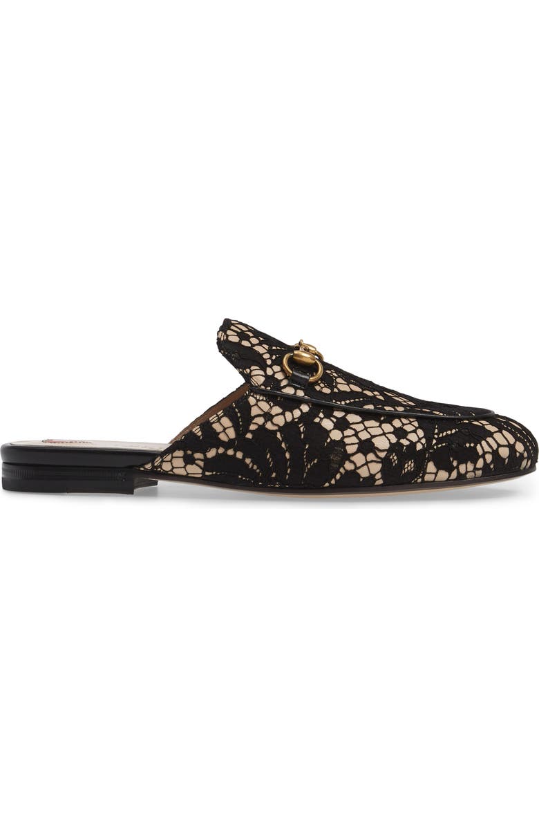 Gucci Lace Princetown Loafer Mule, Alternate, color,