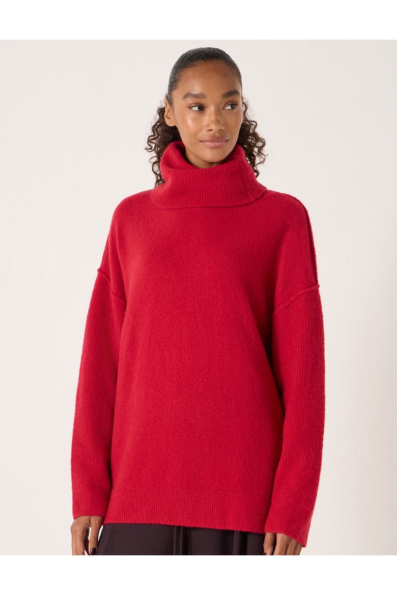Meryl Roll Neck Sweater, Main, color, Fiery Red