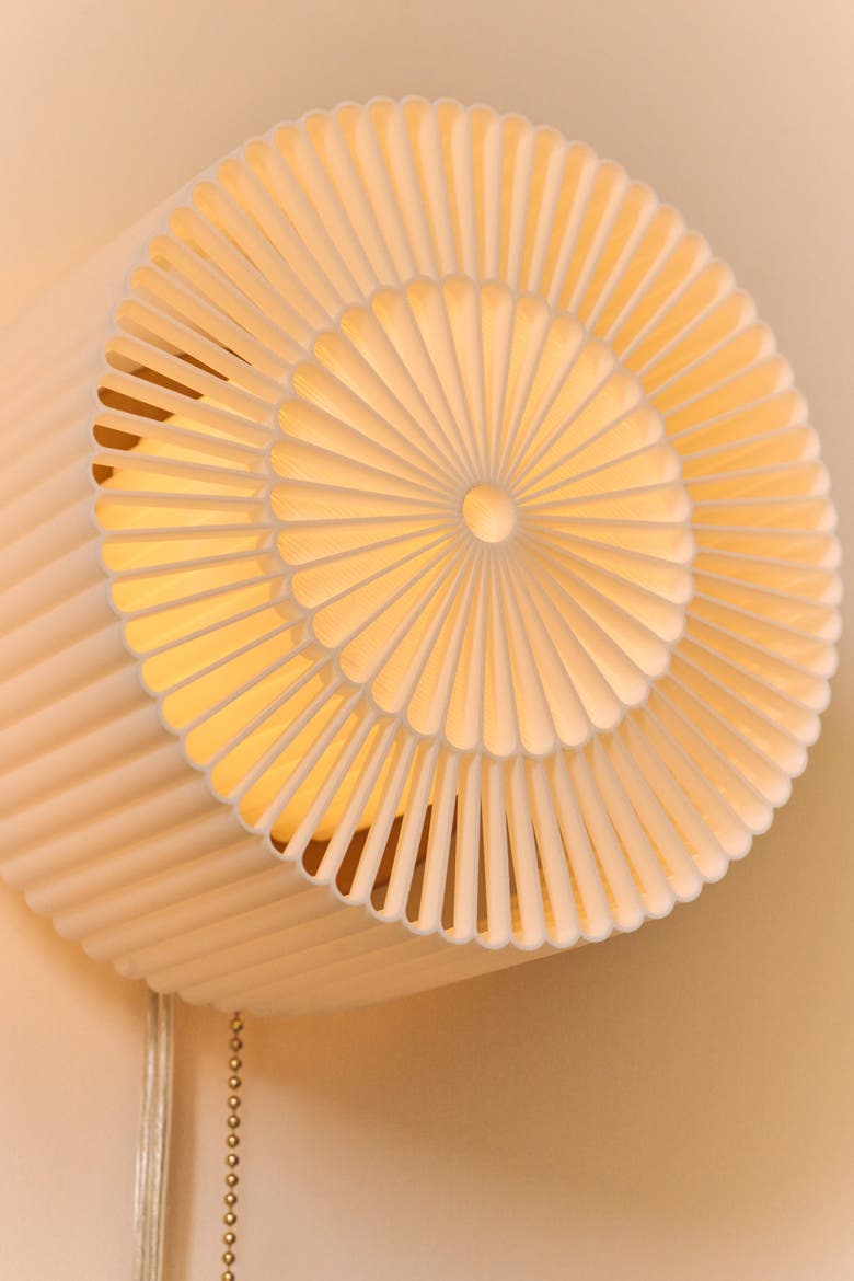 Rosette Sconce, Alternate, color, White