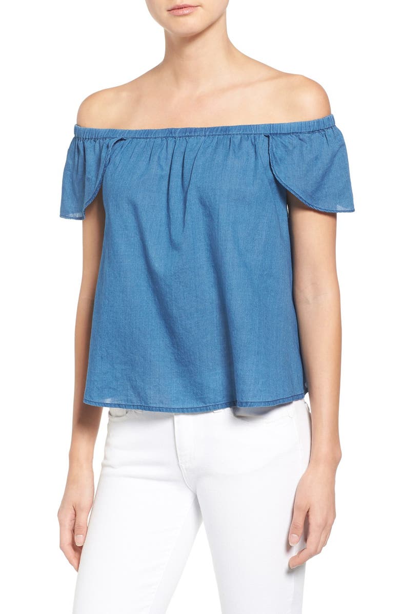 Madewell Off the Shoulder Cotton Top, Main, color,