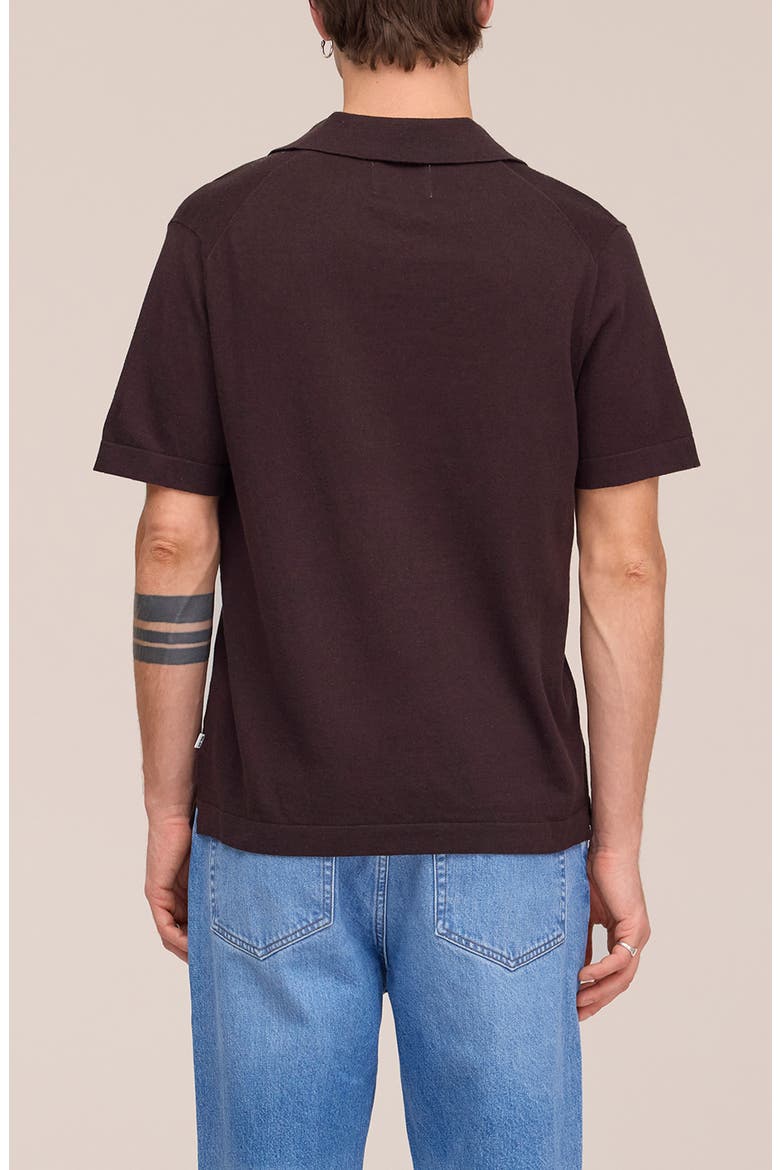 Ryan 6311 Cotton & Linen Johnny Collar Polo, Alternate, color, DUSKY PORT