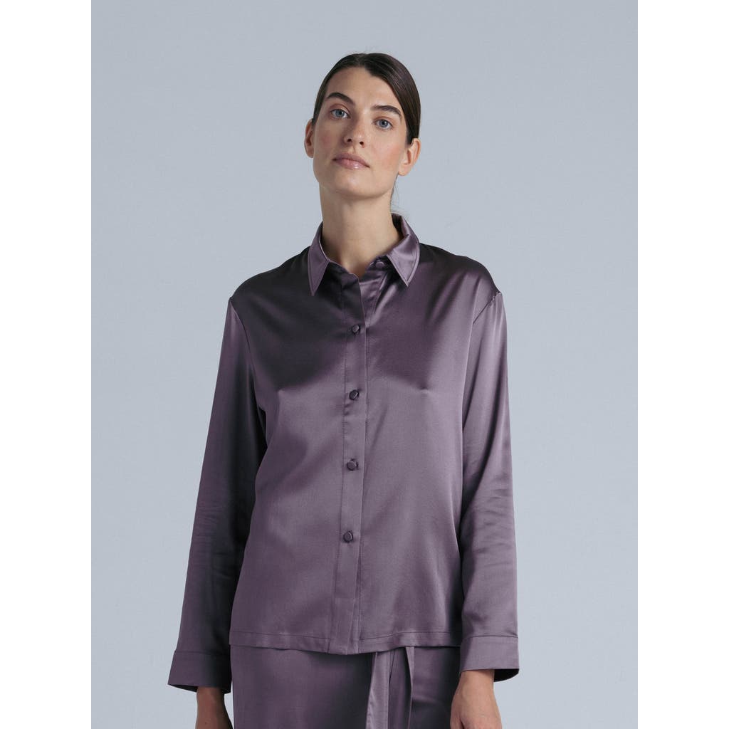 Alas Silk Long Sleeve Shirt In Gray