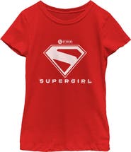 Supergirl Girl's Supergirl Official Shield White Logo  Graphic T-Shirt