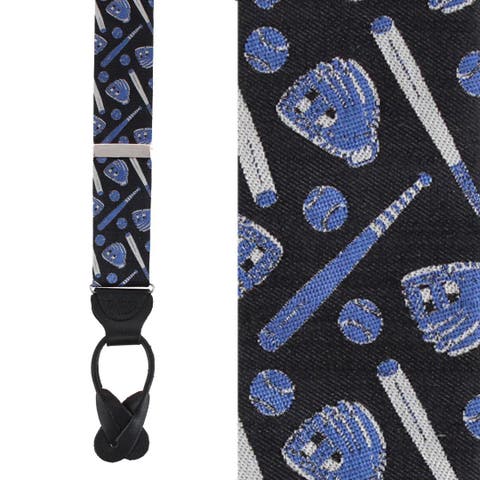 Life Is Better with Baseball Novelty Silk Button End Suspenders (Braces)