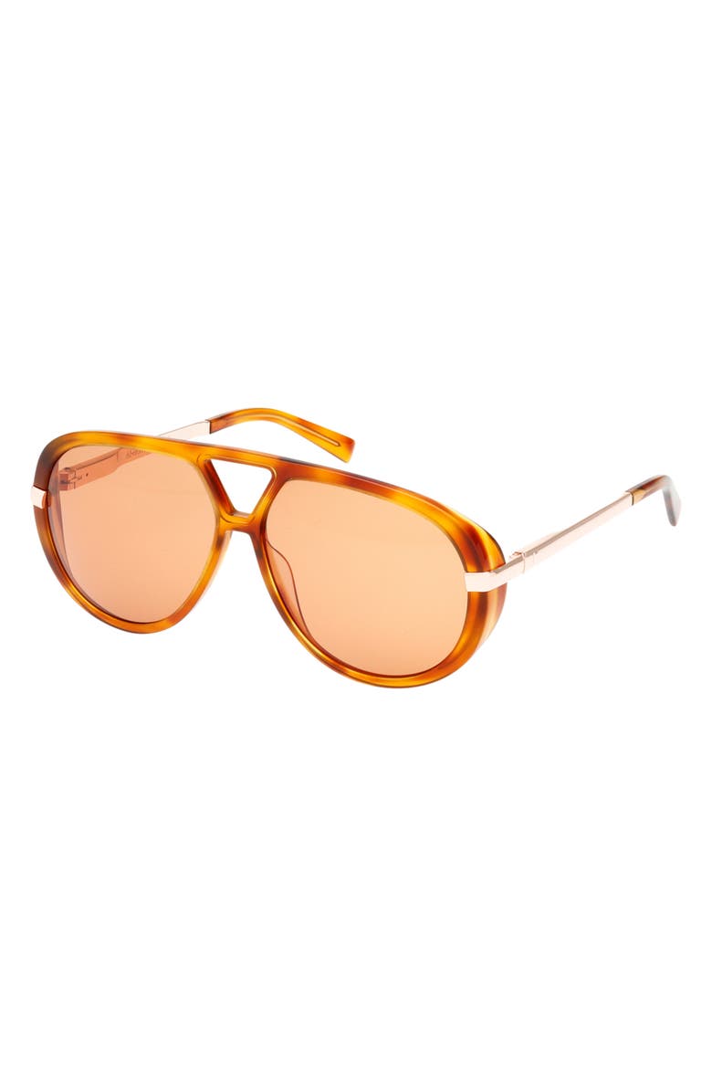 ABERCROMBIE & FITCH 60mm Pilot Sunglasses, Alternate, color, Blonde Havana / Brown