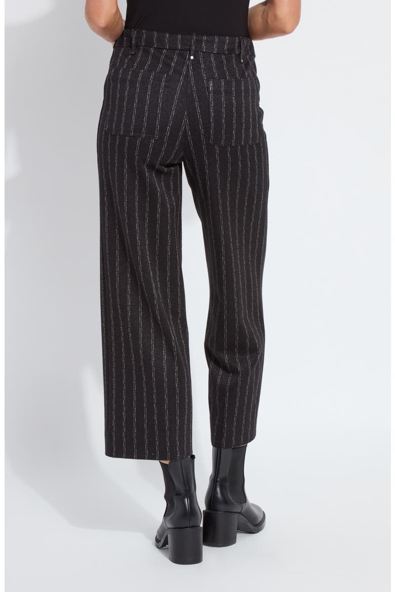 Isabel Pinstripe Ponte Wide Leg Pants, Alternate, color, CHARCOAL LANE