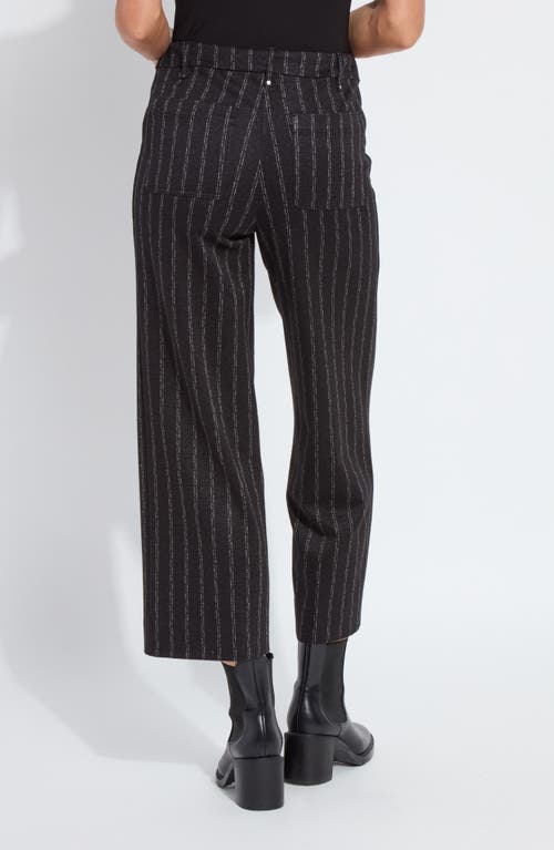 Lyssé Lysse Isabel Pinstripe Ponte Wide Leg Pants In Black