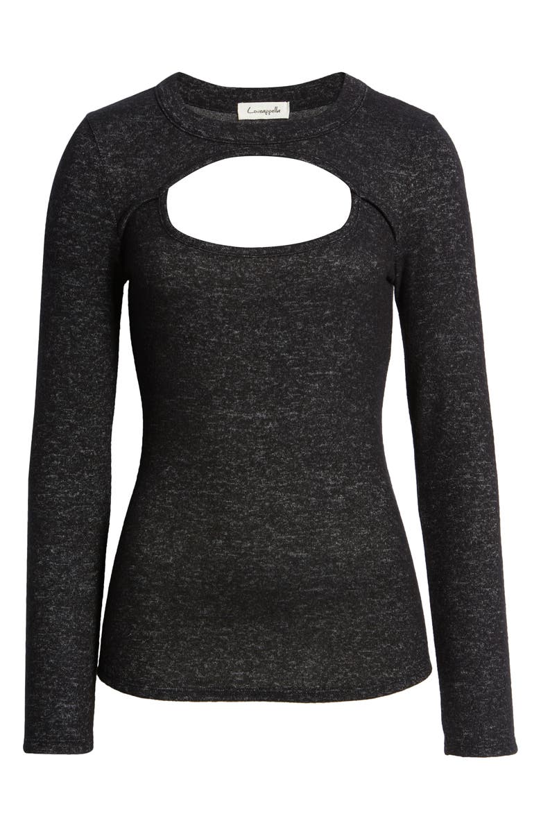 Loveappella Cutout Long Sleeve Top, Alternate, color, 