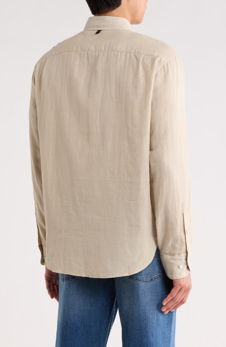 rag & bone Finch Stripe Gauze Button-Up Shirt, Alternate, color, Beige