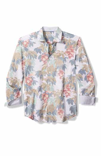 Falling Gardens Floral & Stripe Cotton & Silk Button-Up Shirt
