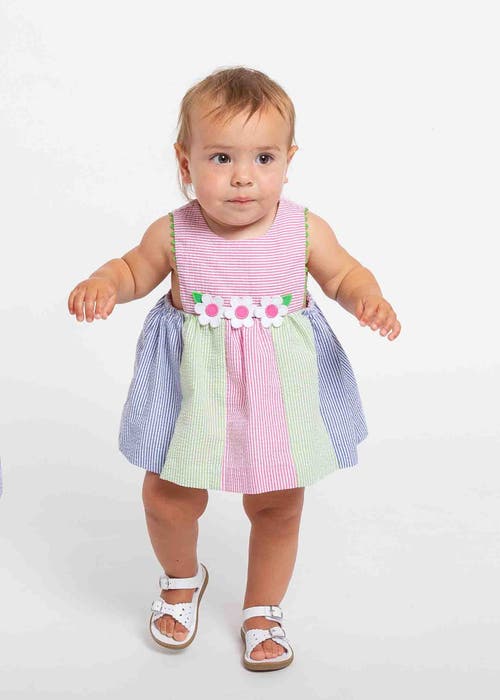Florence Eiseman Seersucker Romper With Flowers In Multicolor