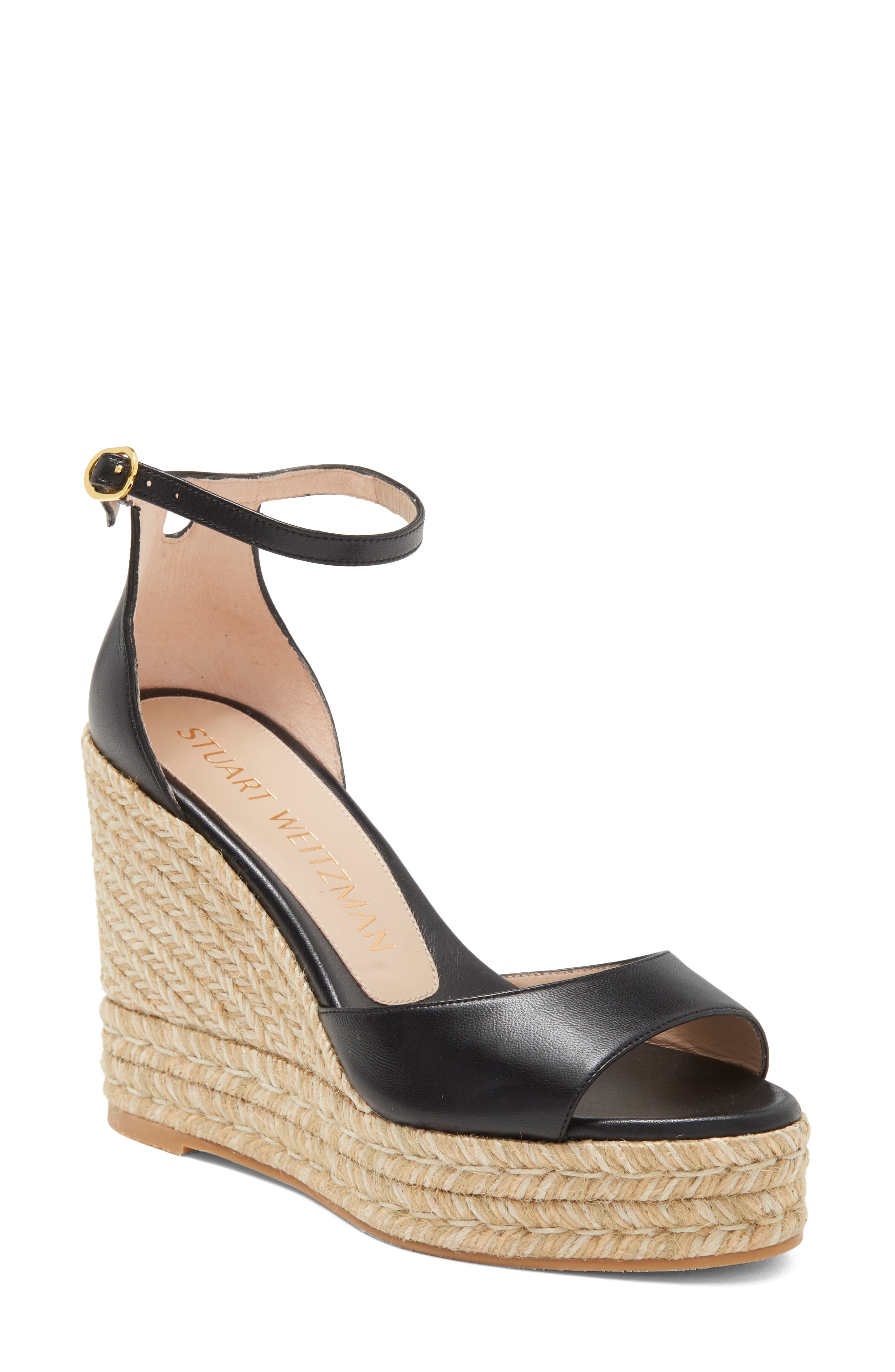 Stuart Weitzman Nudist Curve Espadrille Wedge Sandal, Main, color, 