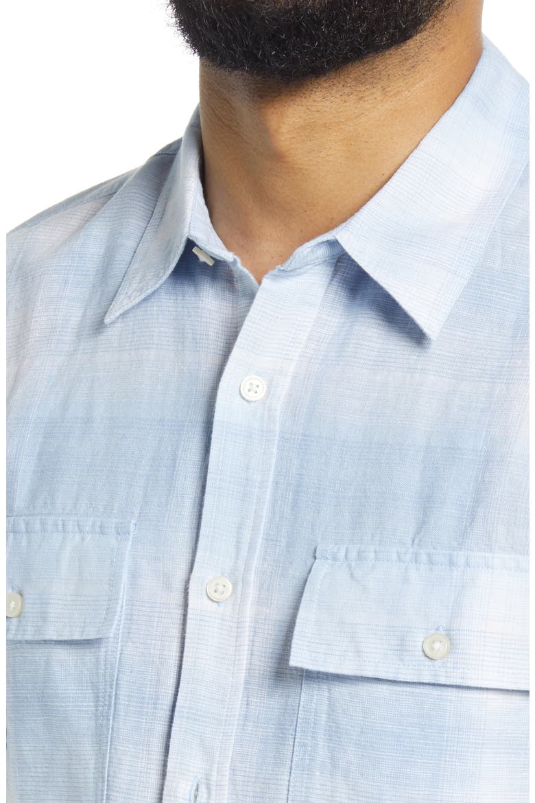 Flap Pocket Button-Up Shirt, Alternate, color, POWDER BLUE