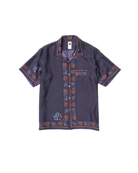 Short Sleeve Silk Scarf Shirt