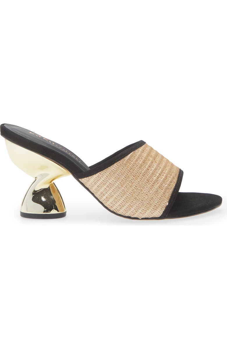 KOKO + PALENKI Thea Slide Sandal, Alternate, color, Black Nubuck-Raffia