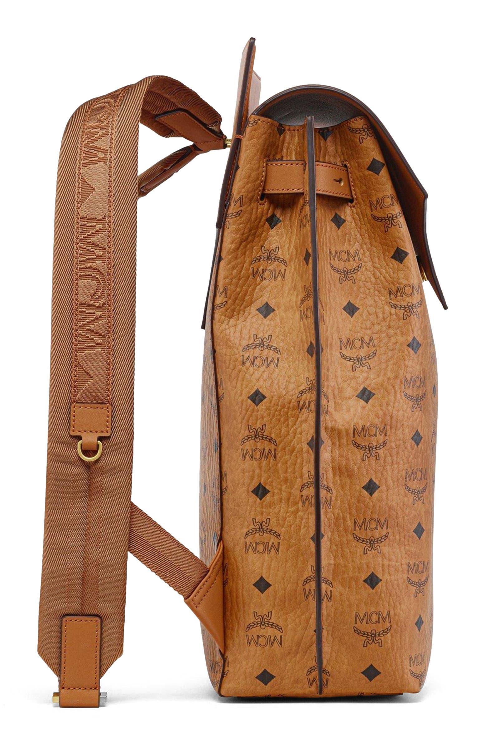 MCM Diamond Backpack in Visetos Leather Mix, Alternate, color, 