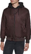 KARL LAGERFELD PARIS Signature Hooded Bomber Jacket