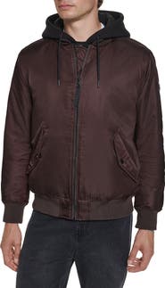 KARL LAGERFELD PARIS Signature Hooded Bomber Jacket