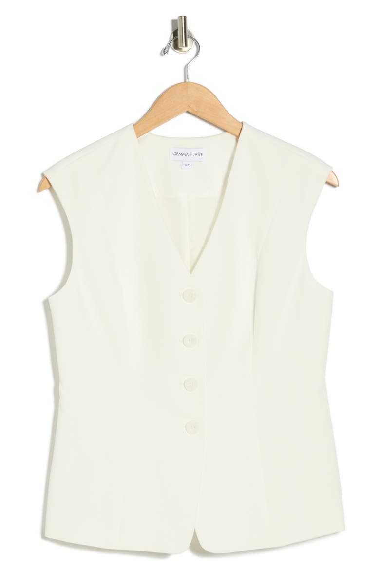 V-Neck Vest, Alternate, color, WHITE