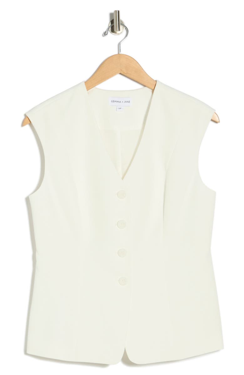 Gemma + Jane V-Neck Vest, Main, color, White