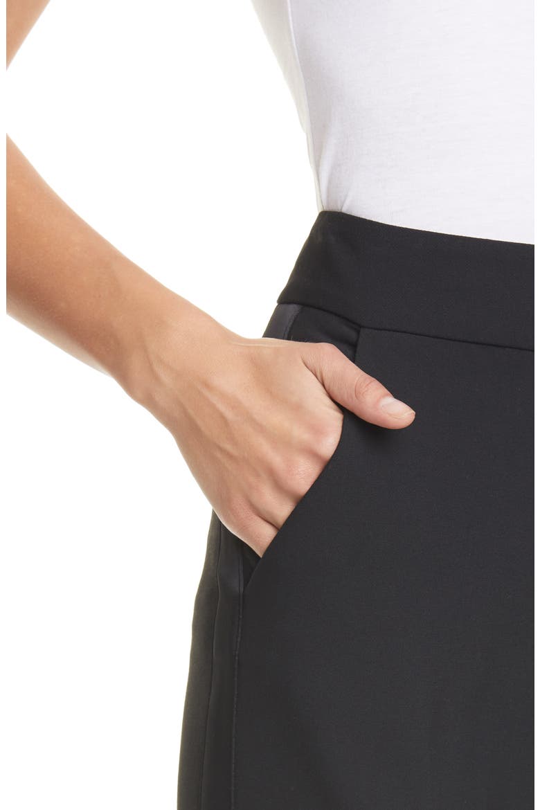 Lebone Tuxedo Stripe Wide Leg Pants, Alternate, color, BLACK