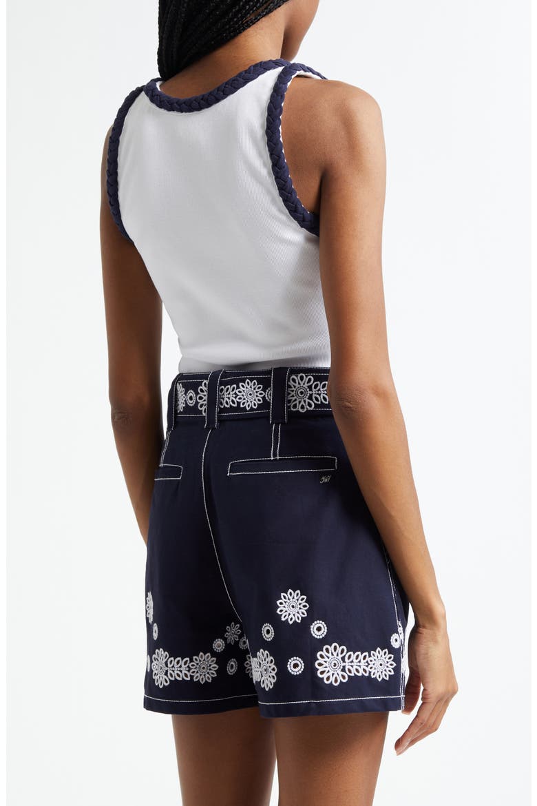 Braided Trim Stretch Cotton Tank, Alternate, color, WHITE/ NAVY