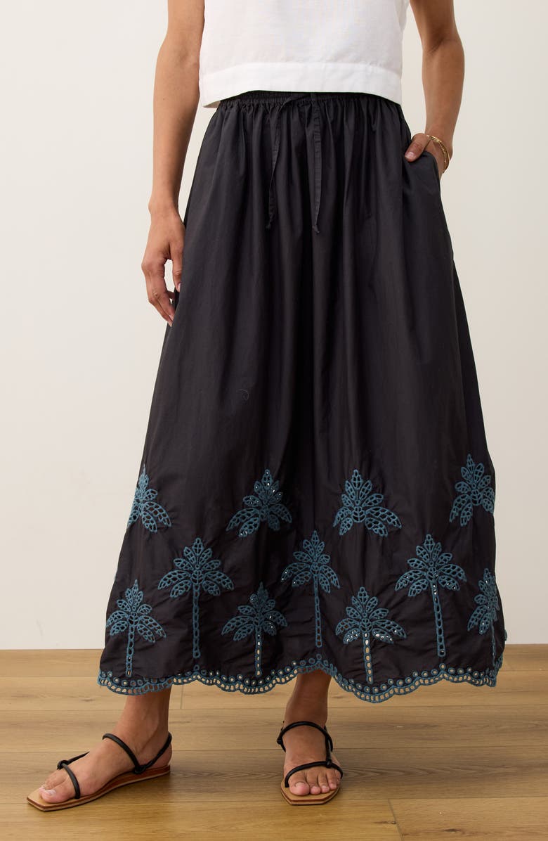 Marine Layer Ryland Eyelet Embroidered Skirt, Alternate, color, Black