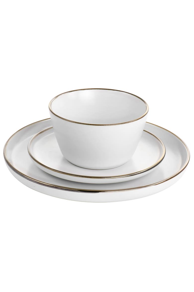 Arthur 16 Piece Stoneware Dinnerware Set, Alternate, color, White