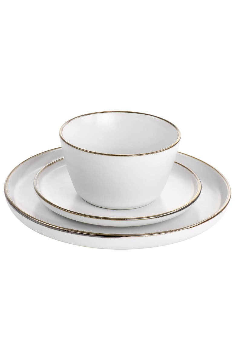 Elama Arthur 16 Piece Stoneware Dinnerware Set, Alternate, color, White