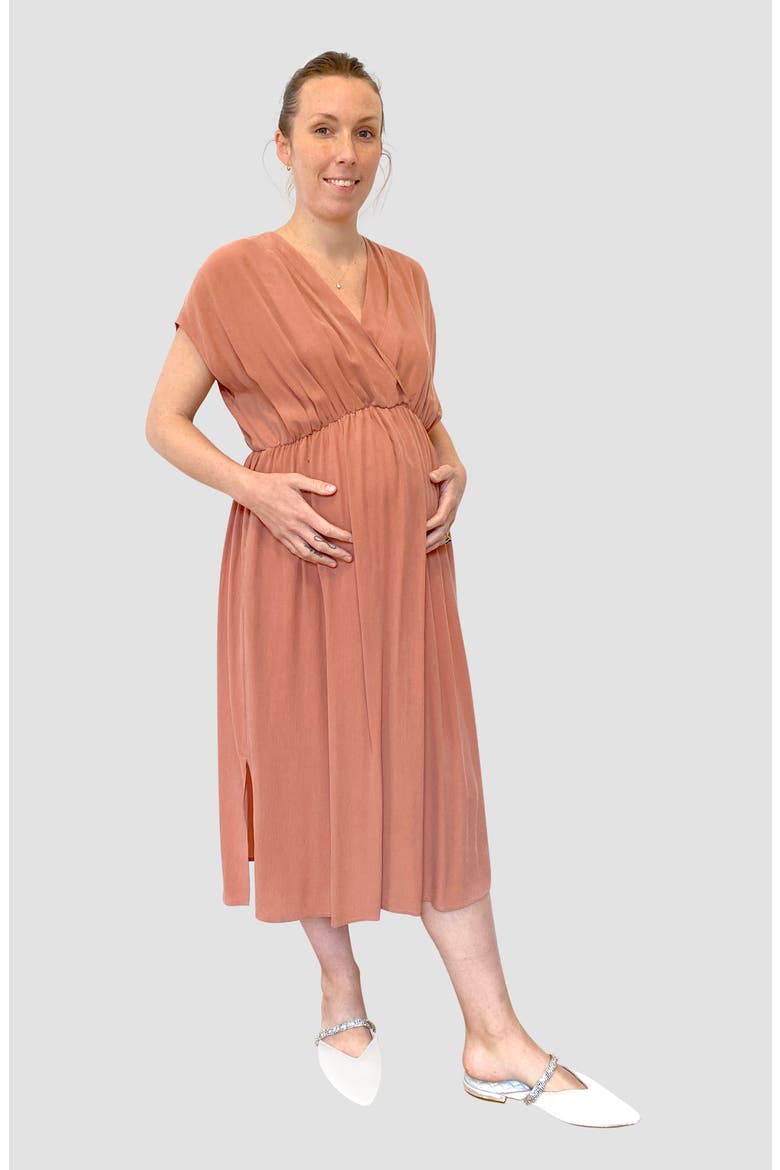 Irene Maternity/Nursing Dress, Alternate, color, SALMON PINK