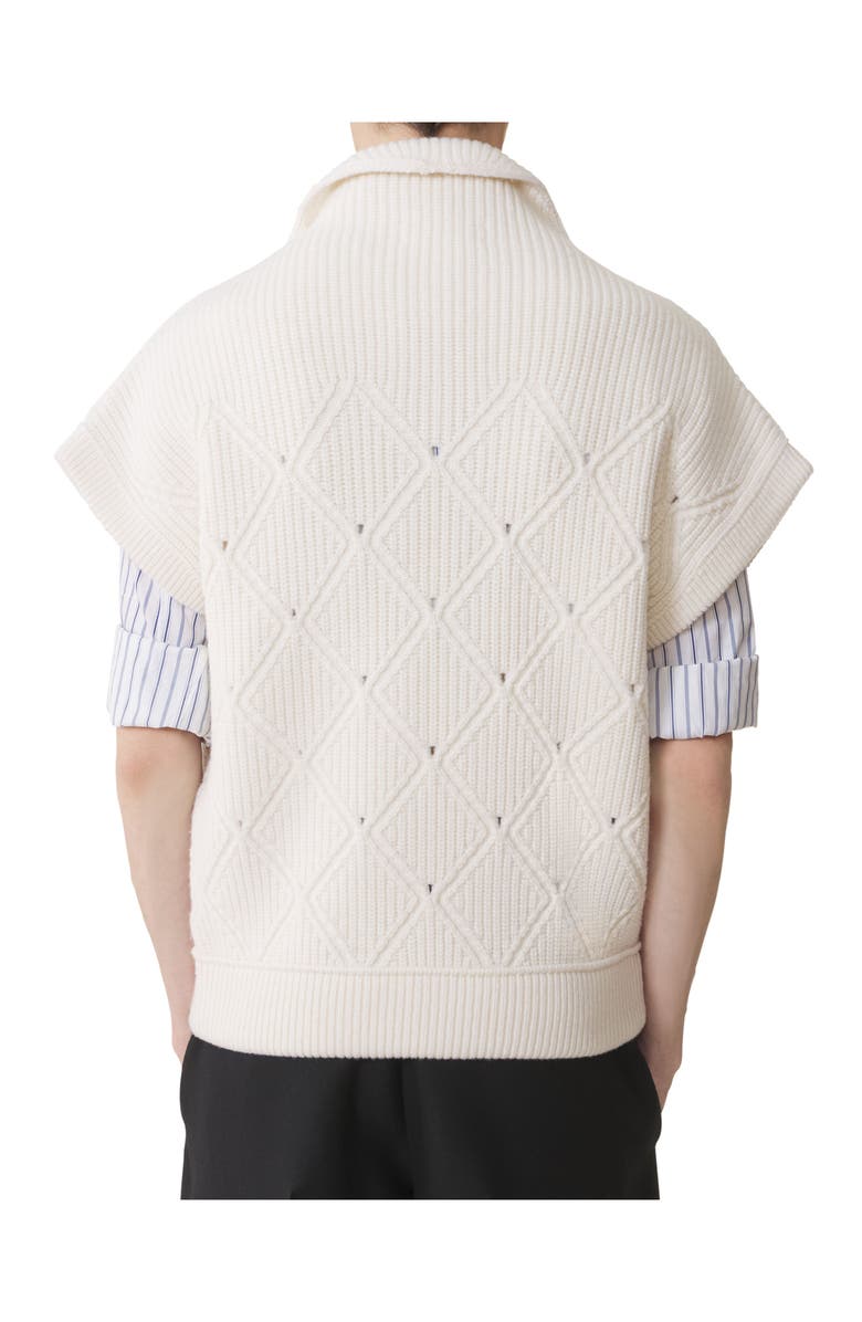 Lanvin Diamond Detail Sleeveless Wool Sweater, Alternate, color, Cloth