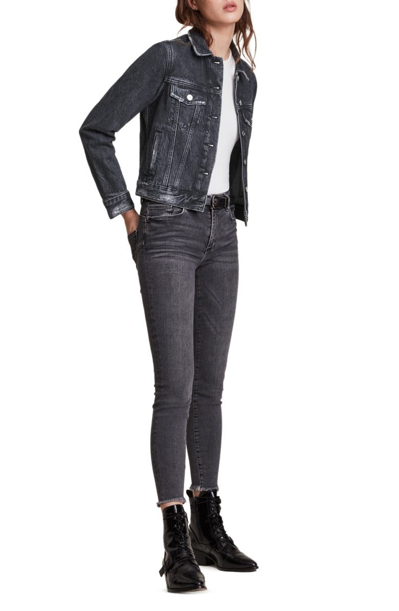 AllSaints Women's Hay Distressed Denim Jacket, Alternate, color,