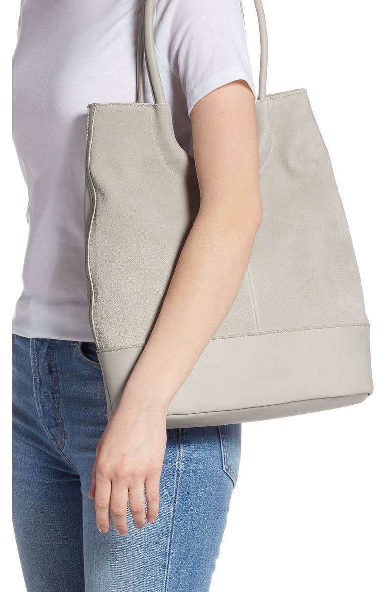 Sole Society Debdi Suede & Faux Leather Tote, Alternate, color,