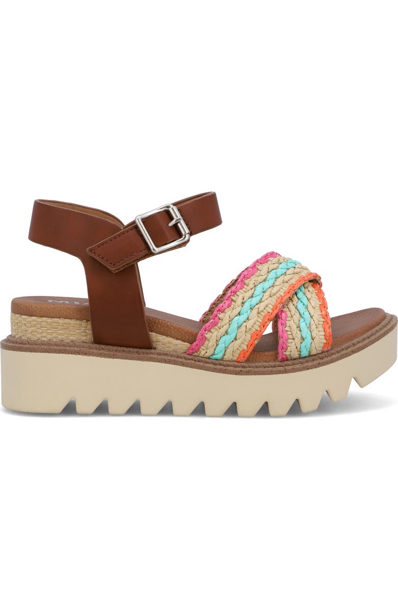 MIA Kids' Zhella Platform Wedge Sandal, Alternate, color, Cognac Multi