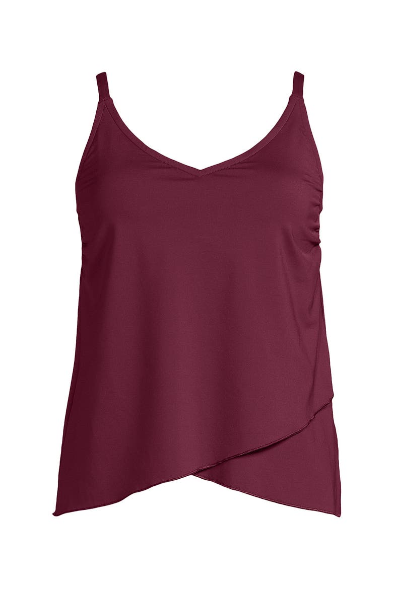 Tulip Hem Tankini Top, Alternate, color, Burgundy Spritz