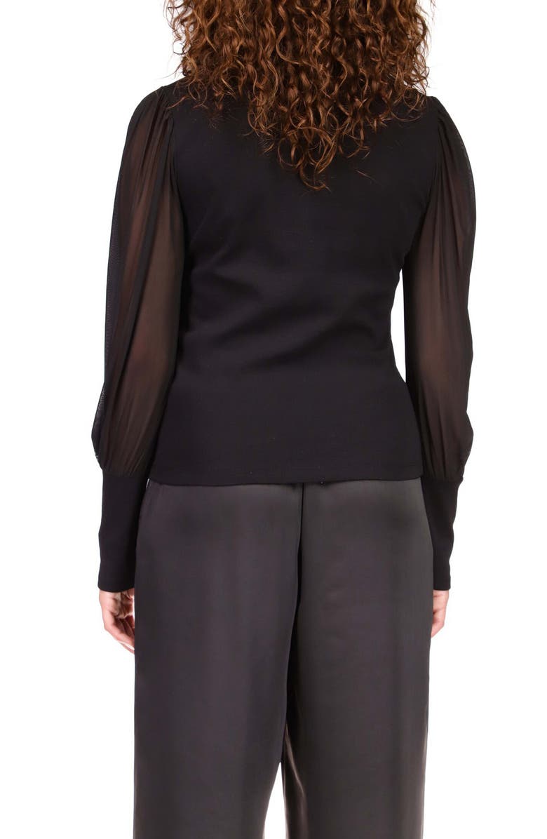 Sanctuary On My Mind Mesh Sleeve Mock Neck Top, Alternate, color, 