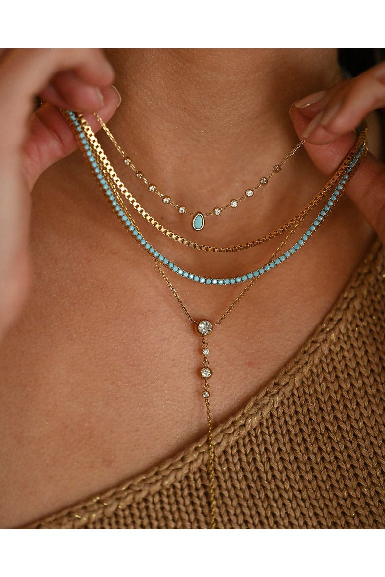 Turquoise Everyday Tennis Necklace, Alternate, color, Ruby