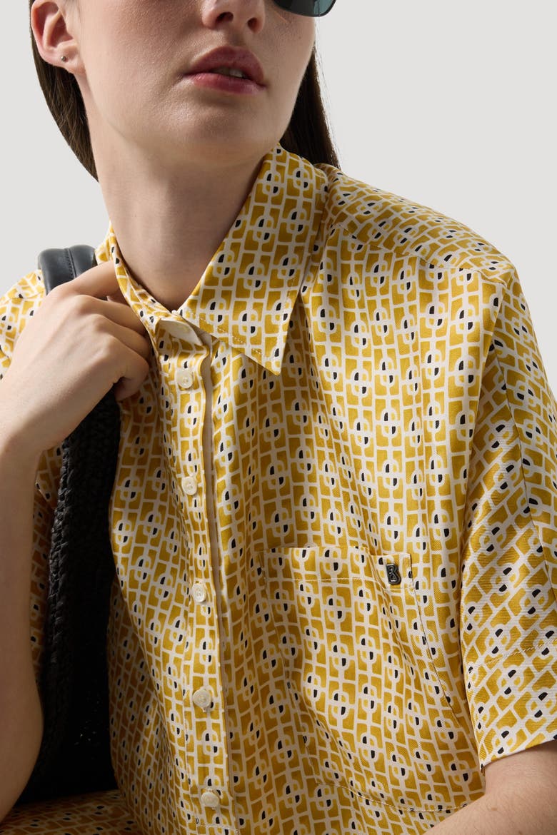 Elvira Silk Blouse, Alternate, color, Yellow/cream