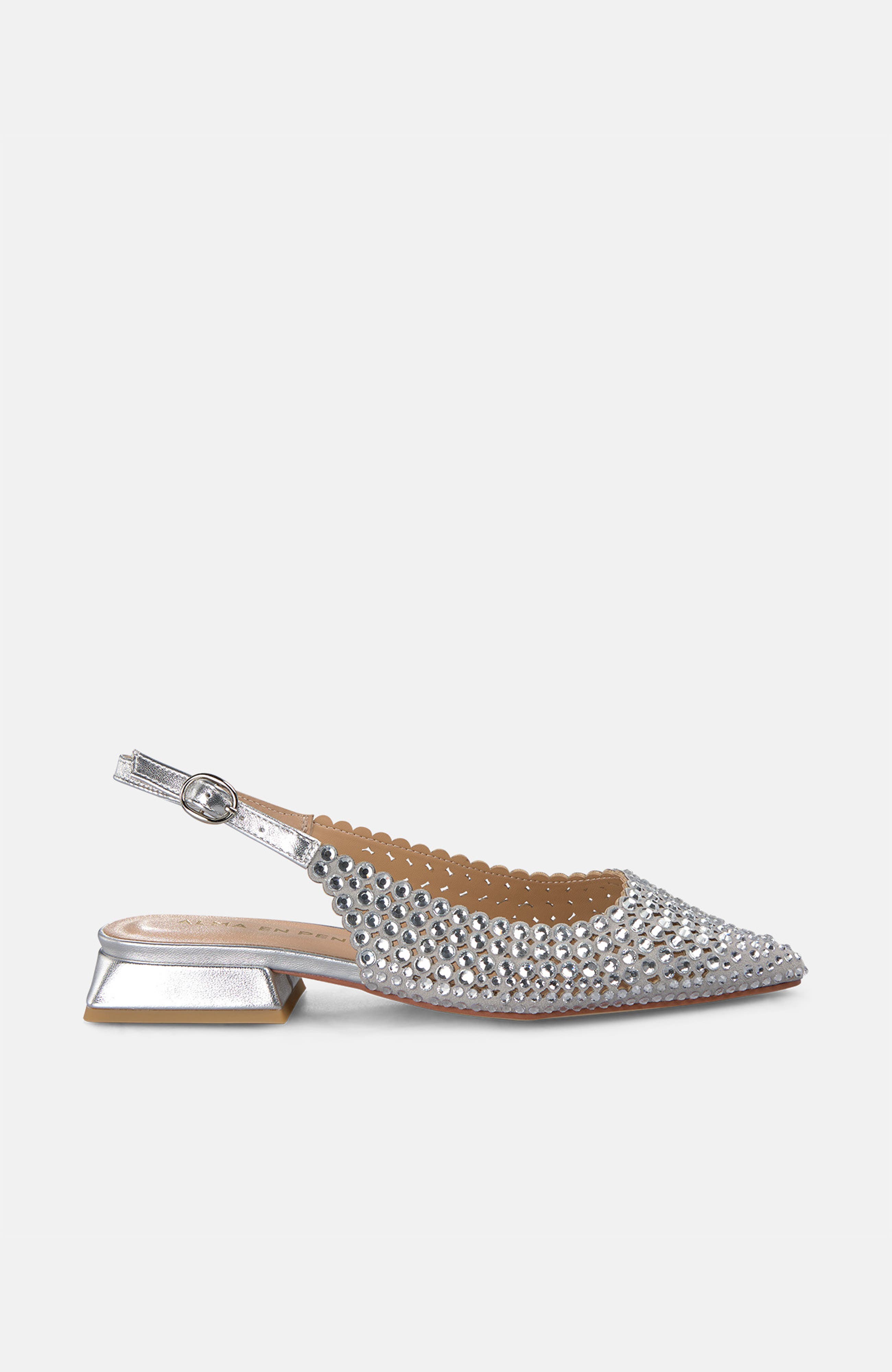 Flat Shoe Details, Alternate, color, Metallic Silver